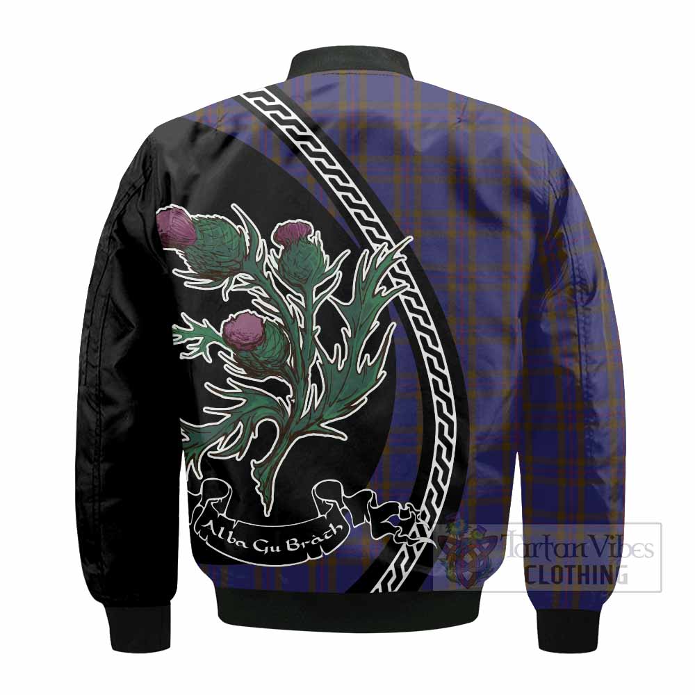 Elliot Family Crest Tartan Bomber Jacket Alba Thistle Inspired - Tartan Vibes Clothing