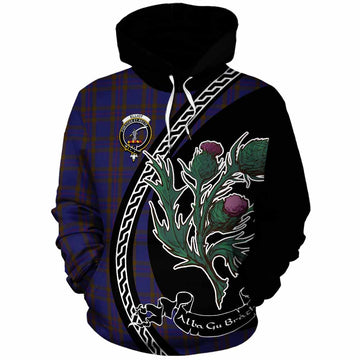 Elliot Family Crest Tartan Cotton Hoodie Alba Thistle Inspired