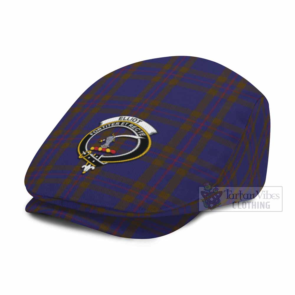 Elliot Family Crest Tartan Jeff Cap, Tartan Flat Cap
