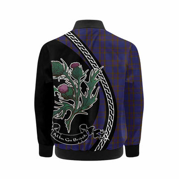 Elliot Family Crest Tartan Kid Bomber Jacket Alba Thistle Inspired