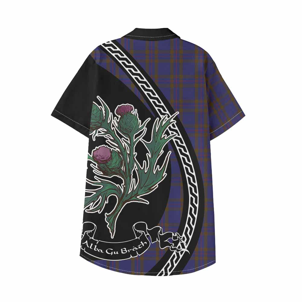 Elliot Family Crest Tartan Kid Hawaiian Shirt Alba Thistle Inspired - Tartan Vibes Clothing