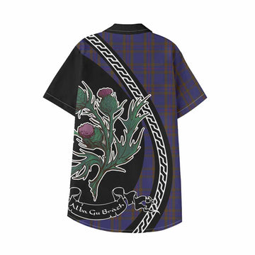 Elliot Family Crest Tartan Kid Hawaiian Shirt Alba Thistle Inspired - Tartan Vibes Clothing