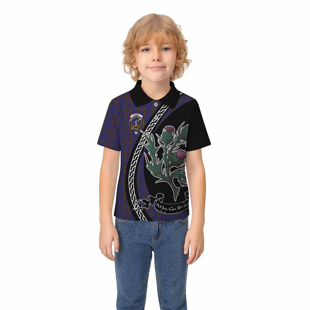 Elliot Family Crest Tartan Kid Polo Shirt Alba Thistle Inspired - Tartan Vibes Clothing
