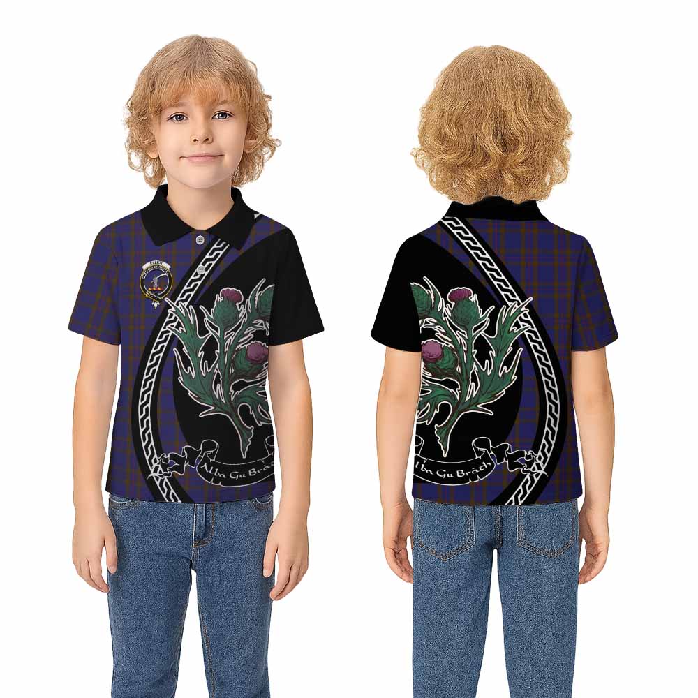 Elliot Family Crest Tartan Kid Polo Shirt Alba Thistle Inspired - Tartan Vibes Clothing