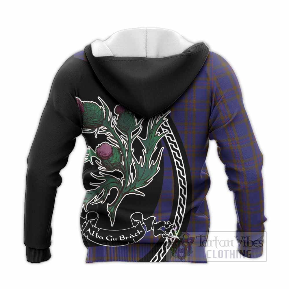 Elliot Family Crest Tartan Knitted Hoodie Alba Thistle Inspired - Tartan Vibes Clothing