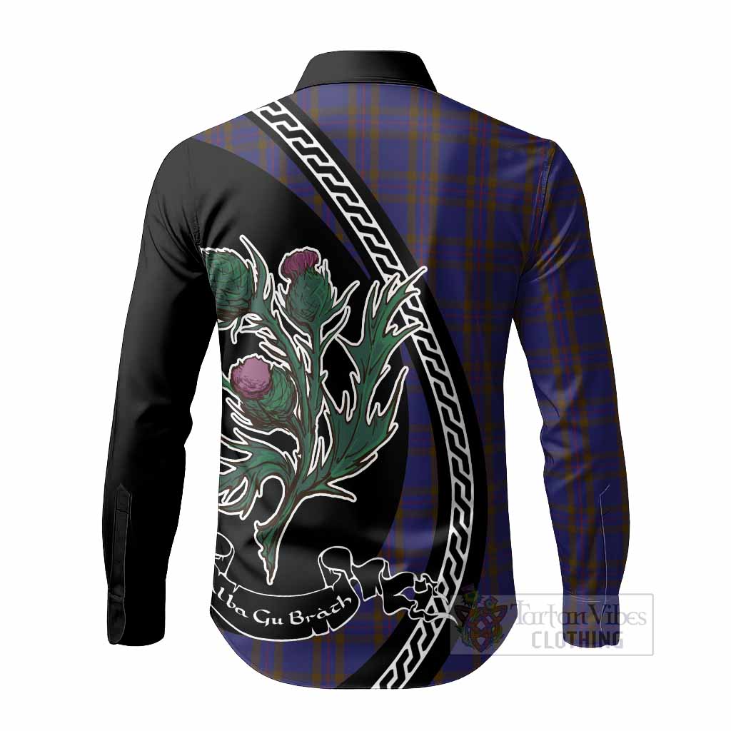 Elliot Family Crest Tartan Long Sleeve Button Shirts Alba Thistle Inspired - Tartan Vibes Clothing