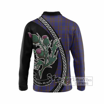 Elliot Family Crest Tartan Long Sleeve Polo Shirt Alba Thistle Inspired - Tartan Vibes Clothing