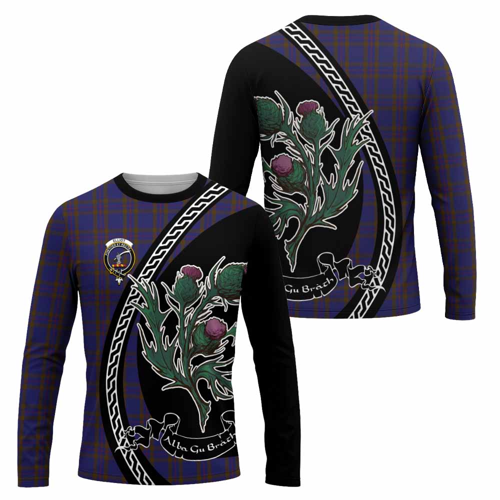Elliot Family Crest Tartan Long Sleeve T-Shirt Alba Thistle Inspired - Tartan Vibes Clothing