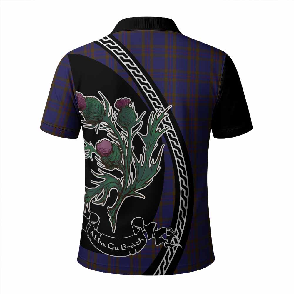 Elliot Family Crest Tartan Polo Shirt Alba Thistle Inspired - Tartan Vibes Clothing