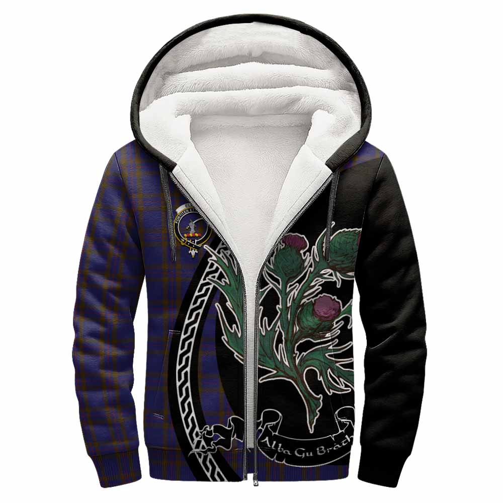 Elliot Family Crest Tartan Sherpa Hoodie Alba Thistle Inspired - Tartan Vibes Clothing