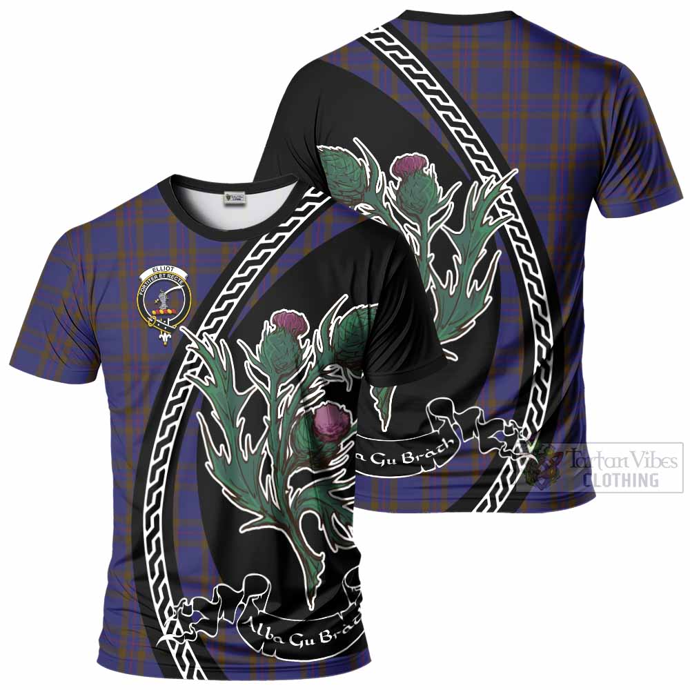 Elliot Family Crest Tartan T-Shirt Alba Thistle Inspired - Tartan Vibes Clothing
