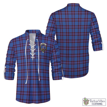 Elliot Modern Tartan Men's Scottish Traditional Jacobite Ghillie Kilt Shirt with Family Crest