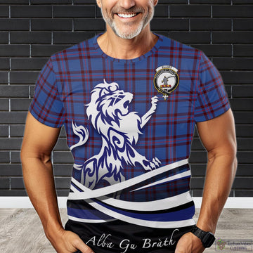 Elliot Modern Tartan T-Shirt with Alba Gu Brath Regal Lion Emblem