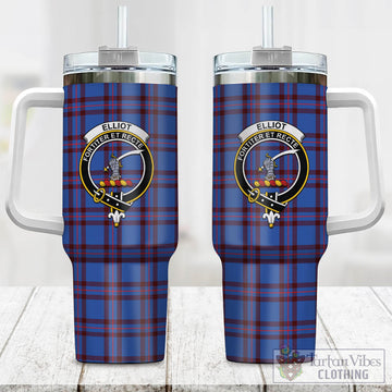 Elliot Modern Tartan and Family Crest Tumbler with Handle