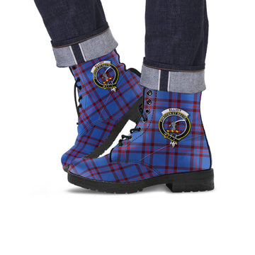 Elliot Modern Tartan Leather Boots with Family Crest
