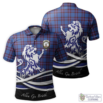 Elliot Modern Tartan Polo Shirt with Alba Gu Brath Regal Lion Emblem