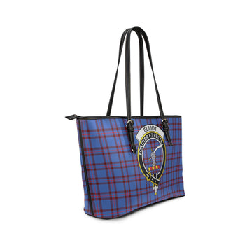 Elliot Modern Tartan Leather Tote Bag with Family Crest