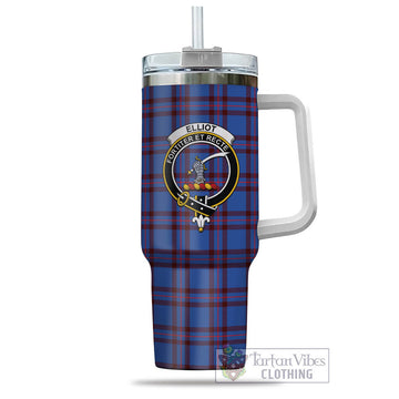 Elliot Modern Tartan and Family Crest Tumbler with Handle