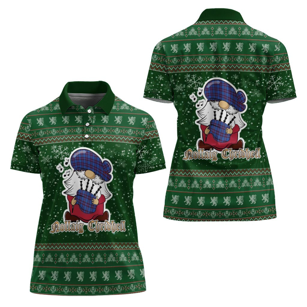 Elliot Modern Clan Christmas Family Polo Shirt with Funny Gnome Playing Bagpipes - Tartanvibesclothing