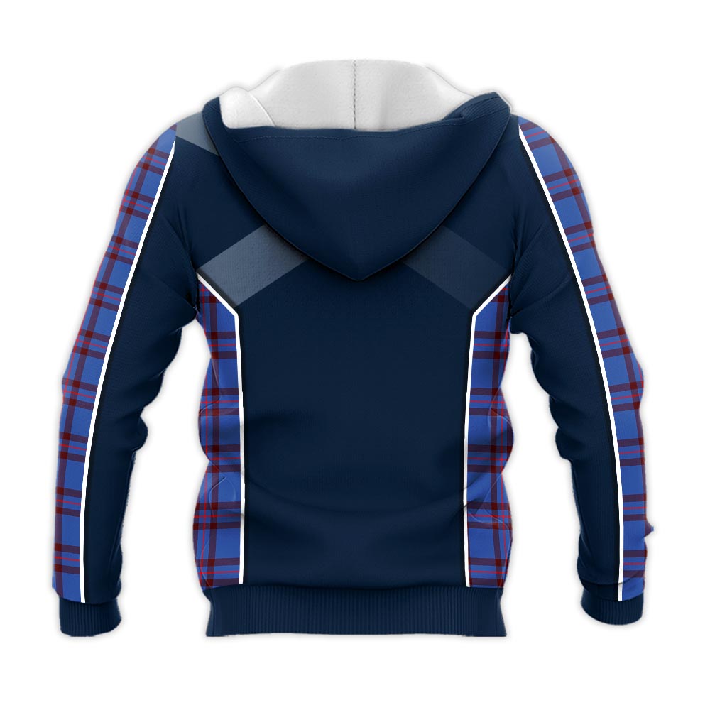 Tartan Vibes Clothing Elliot Modern Tartan Knitted Hoodie with Family Crest and Scottish Thistle Vibes Sport Style