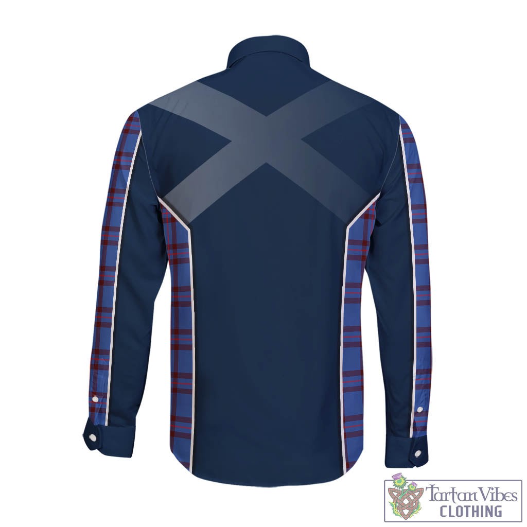 Tartan Vibes Clothing Elliot Modern Tartan Long Sleeve Button Up Shirt with Family Crest and Scottish Thistle Vibes Sport Style