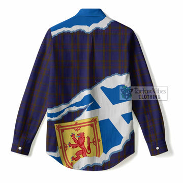 Elliot Scotland Football Tartan Women Casual Shirt We'll Be Coming