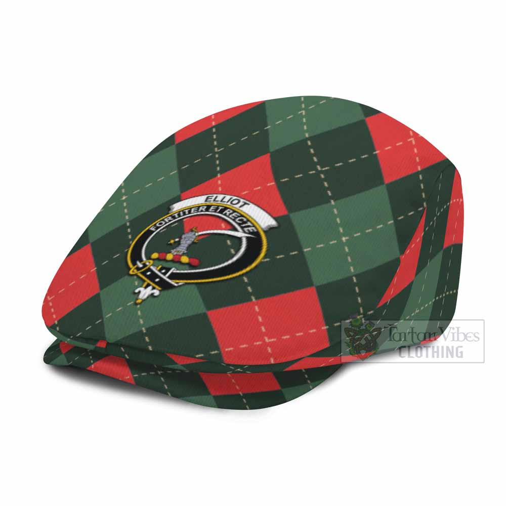 Elliot Scottish Family Crest Flat Cap, Jeff Cap Argyle Plaid Christmas Style - Tartan Vibes Clothing