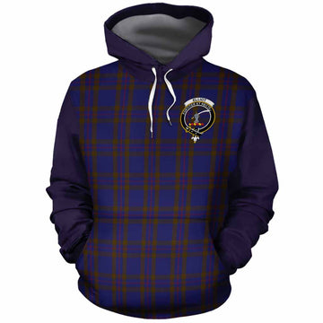 Elliot Tartan Accent Cotton Hoodie with Family Crest