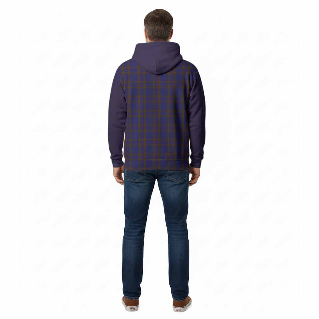Elliot Tartan Accent Cotton Hoodie with Family Crest