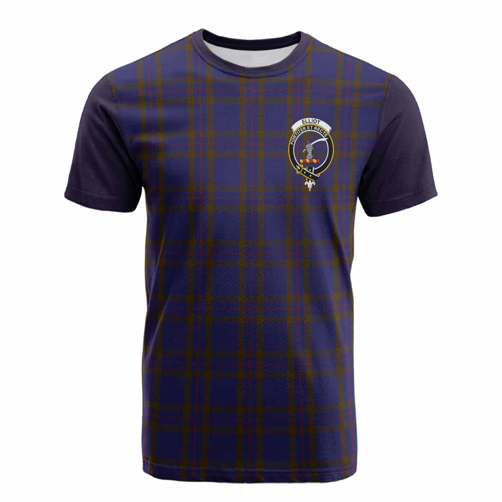 Elliot Tartan Accent Cotton T-shirt with Family Crest