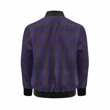 Elliot Tartan Accent Kid Bomber Jacket with Family Crest