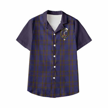 Elliot Tartan Accent Kid Hawaiian Shirt with Family Crest