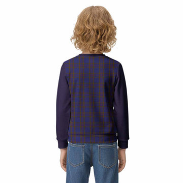 Elliot Tartan Accent Kid Knitted Sweatshirt with Family Crest