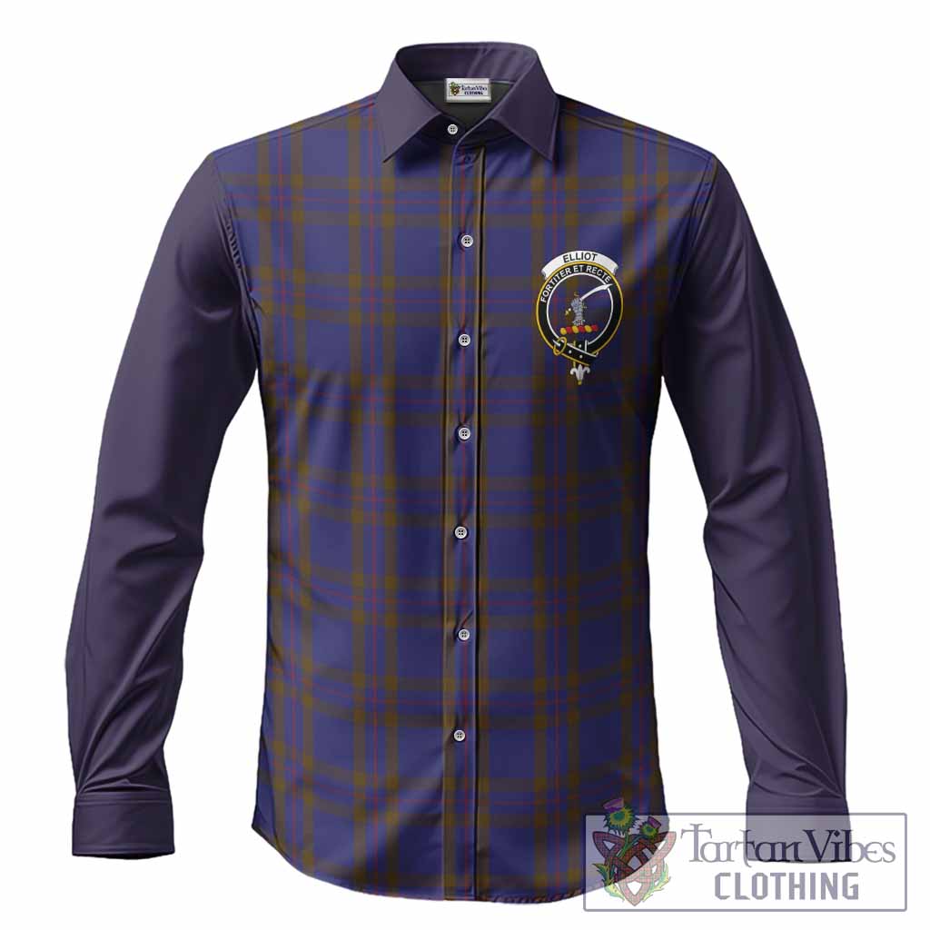 Elliot Tartan Accent Long Sleeve Button Shirts with Family Crest
