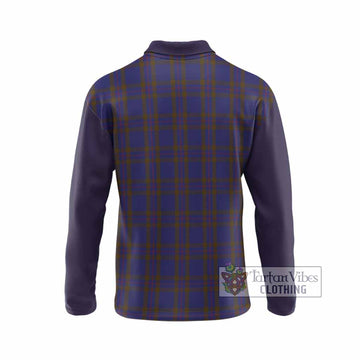 Elliot Tartan Accent Long Sleeve Polo Shirt with Family Crest