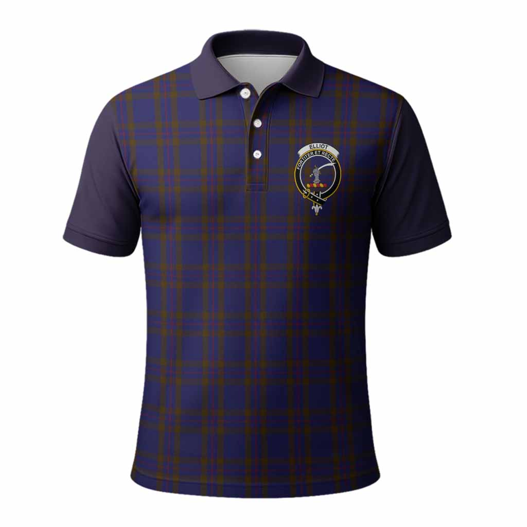 Elliot Tartan Accent Polo Shirt with Family Crest