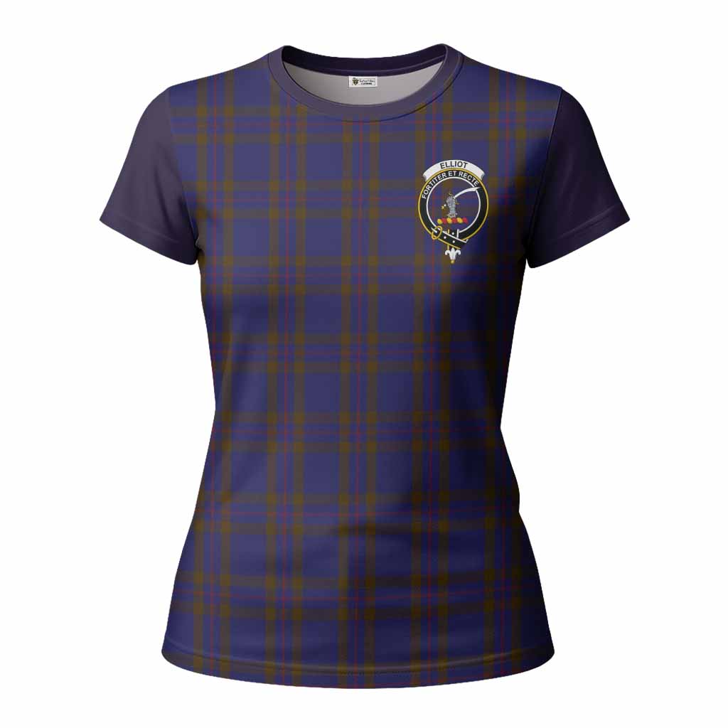 Elliot Tartan Accent Women T shirt with Family Crest