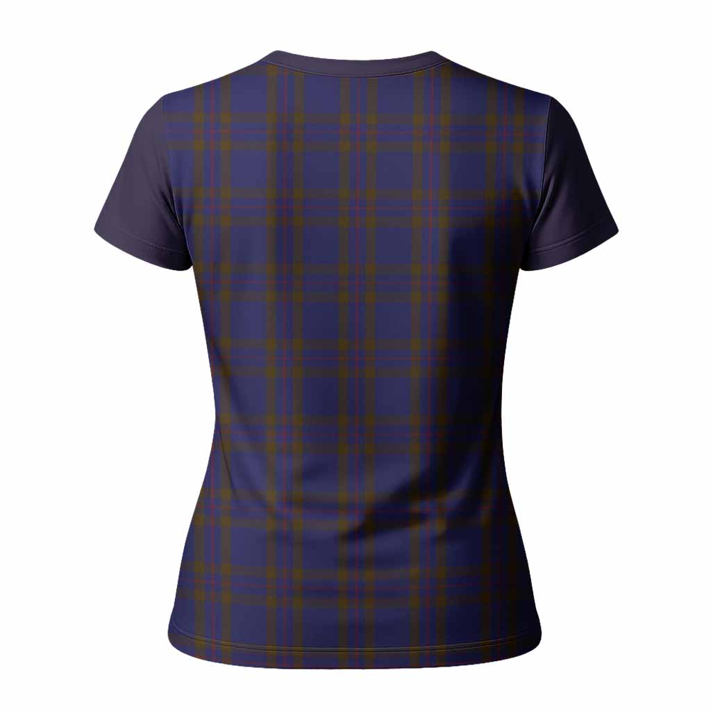 Elliot Tartan Accent Women T shirt with Family Crest