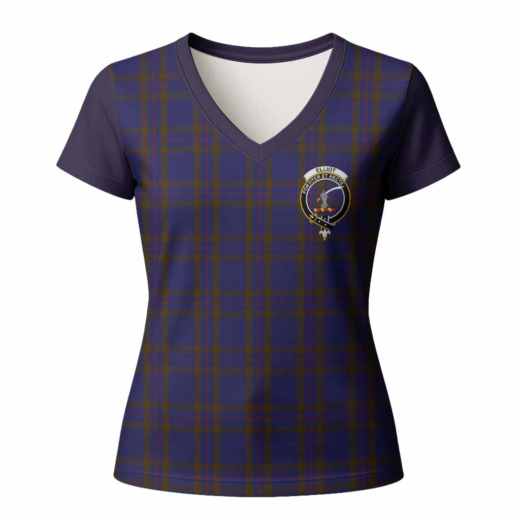 Elliot Tartan Accent Women T shirt with Family Crest