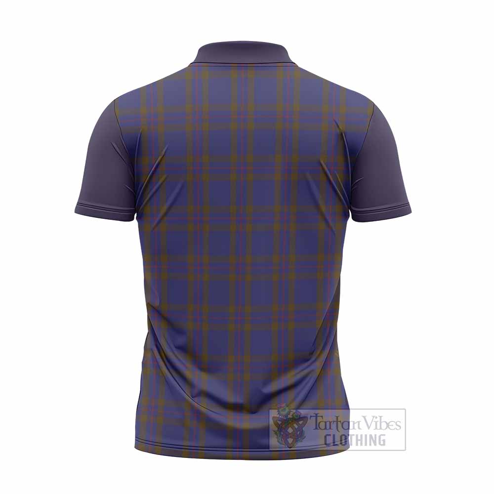 Elliot Tartan Accent Zipper Polo Shirt with Family Crest