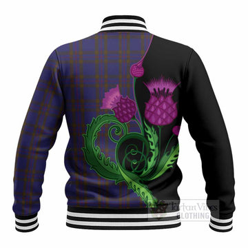 Elliot Tartan Baseball Jacket Traditional Scottish Thistle