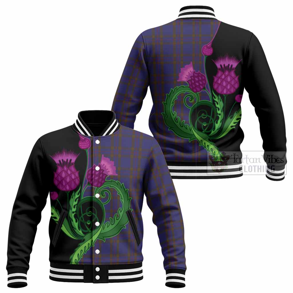 Elliot Tartan Baseball Jacket Traditional Scottish Thistle
