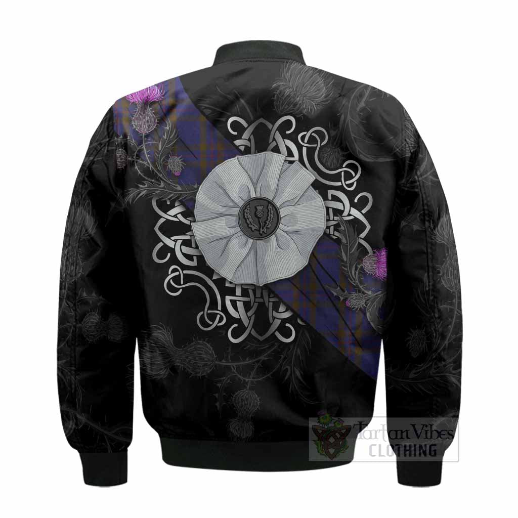 Elliot Tartan Bomber Jacket Jacobite White Rose - Tartan Vibes Clothing