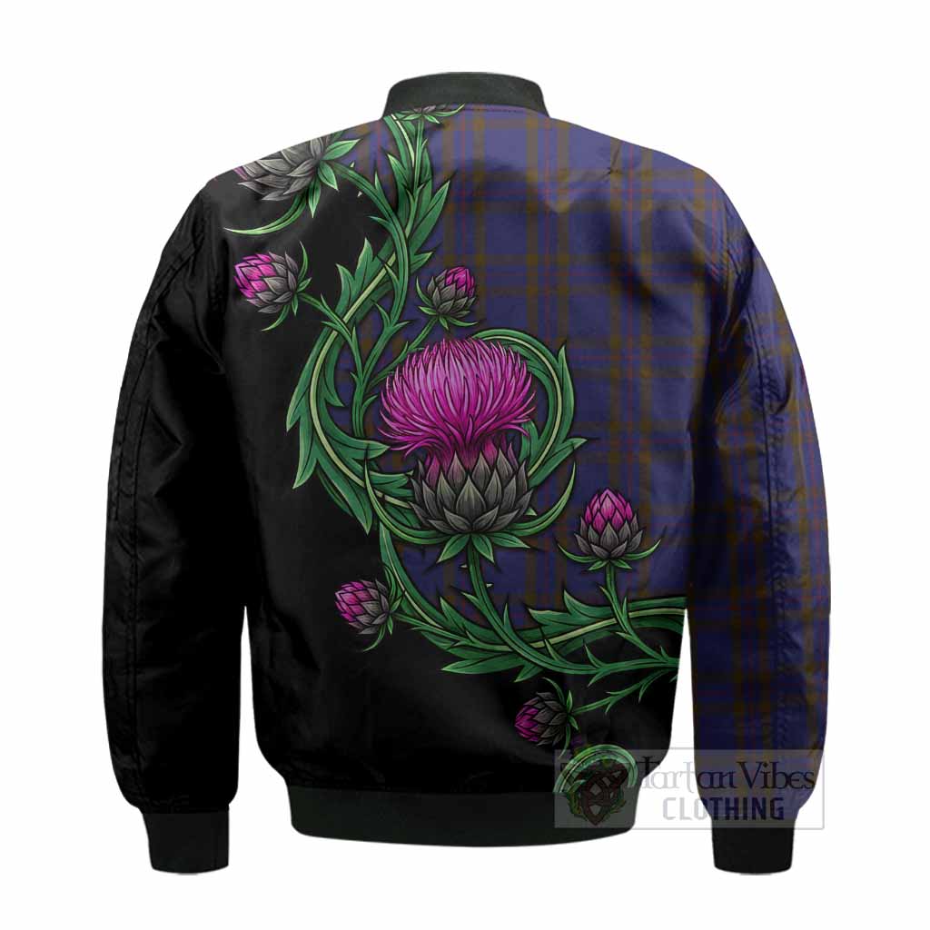 Elliot Tartan Bomber Jacket Resilient Scottish Thistle - Tartan Vibes Clothing