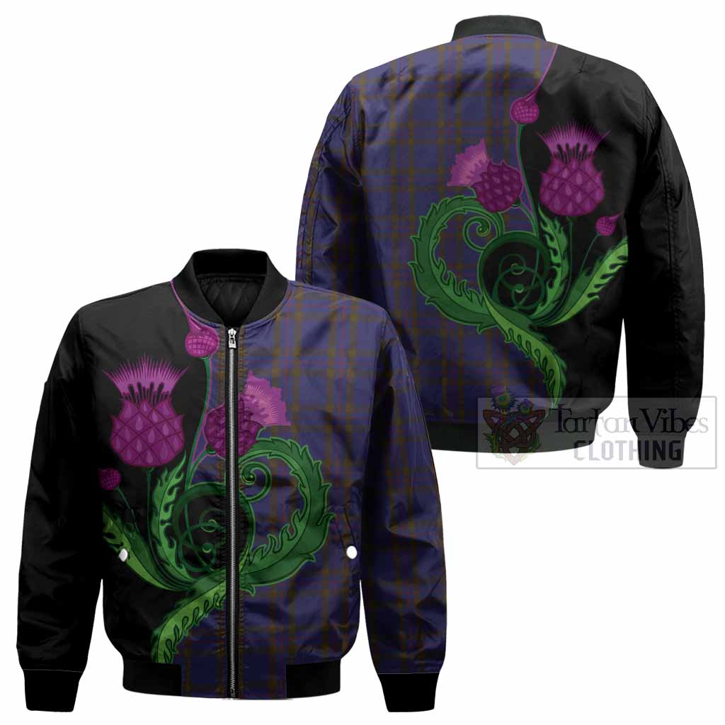 Elliot Tartan Bomber Jacket Traditional Scottish Thistle