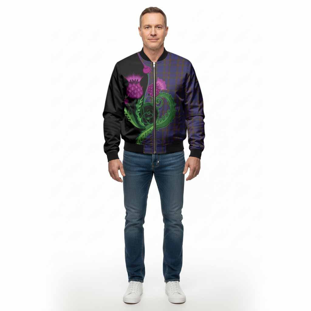 Elliot Tartan Bomber Jacket Traditional Scottish Thistle