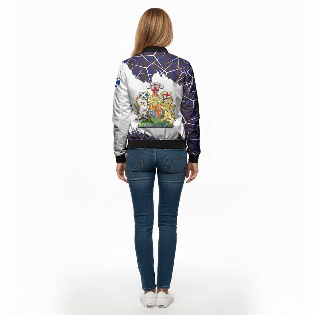 Elliot Tartan Bomber Jacket with Family Crest and Lion Rampant Grunge Style