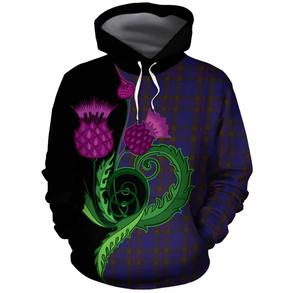 Elliot Tartan Cotton Hoodie Traditional Scottish Thistle