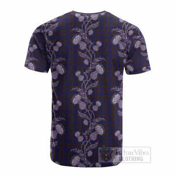 Elliot Tartan Cotton T-shirt Seamless Scottish Thistle Flowers