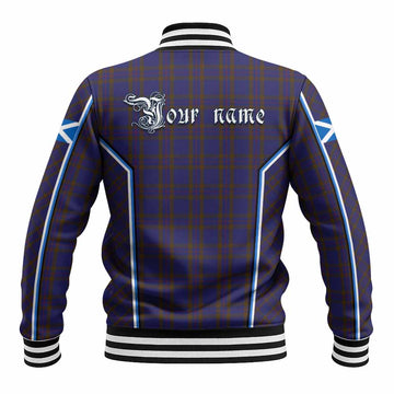 Elliot Tartan Crest Baseball Jacket Scotland Coat of Arm Flag Style